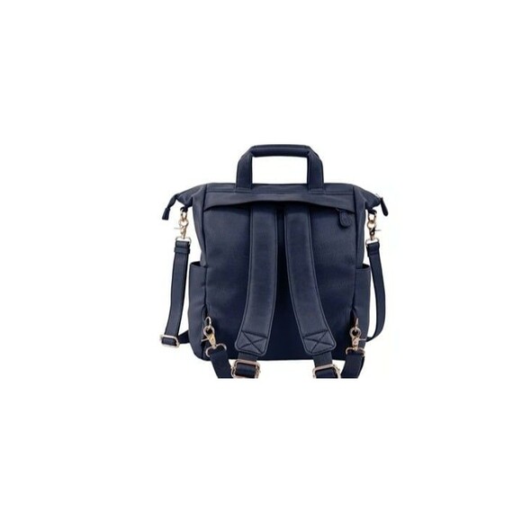 Lily Jade Caroline Convertible Tote Navy Blue Vegan Leather - Picture 11 of 11